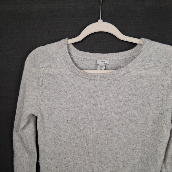 Cashmere Crew Neck Sweater Halogen Gray Size S Pullover Side Slits - Picture 3 of 11